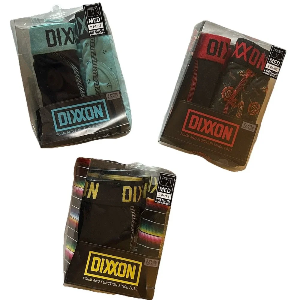 NIB Dixxon Flannel‎ Company  Men's Medium Premium Boxer Briefs 2 Pairs A Box